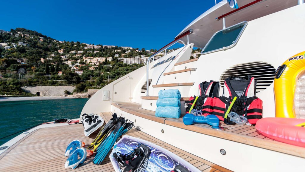 Paros charter yacht, aft deck