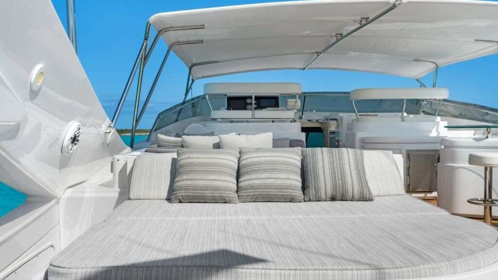 Flybridge sunpads aboard MAMBO