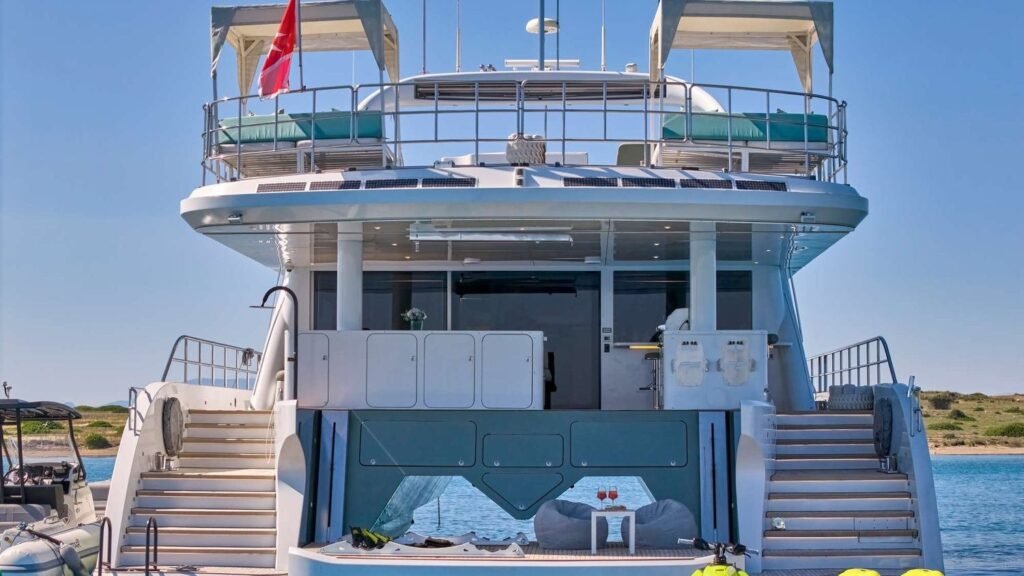 Stern beach club on board SAMARA