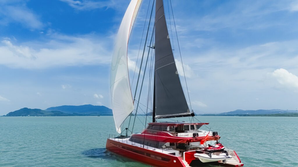 CRAZY LOVE catamaran under sail