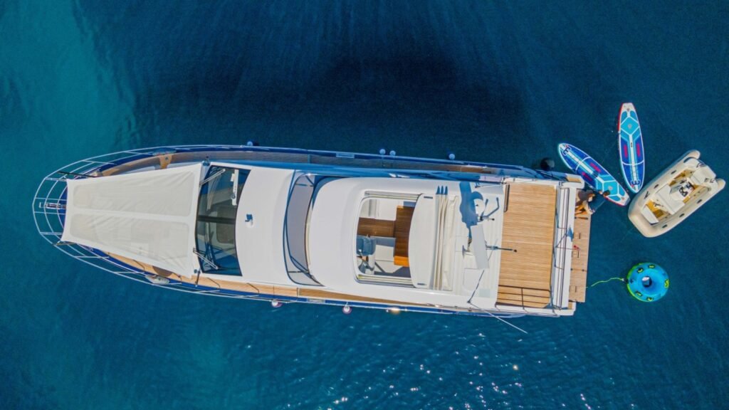 GENESIS aerial at anchor