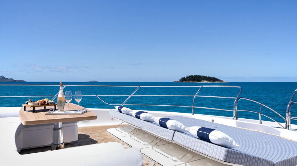 GEORGE P Sunseeker motor yacht - foredeck sun lounge