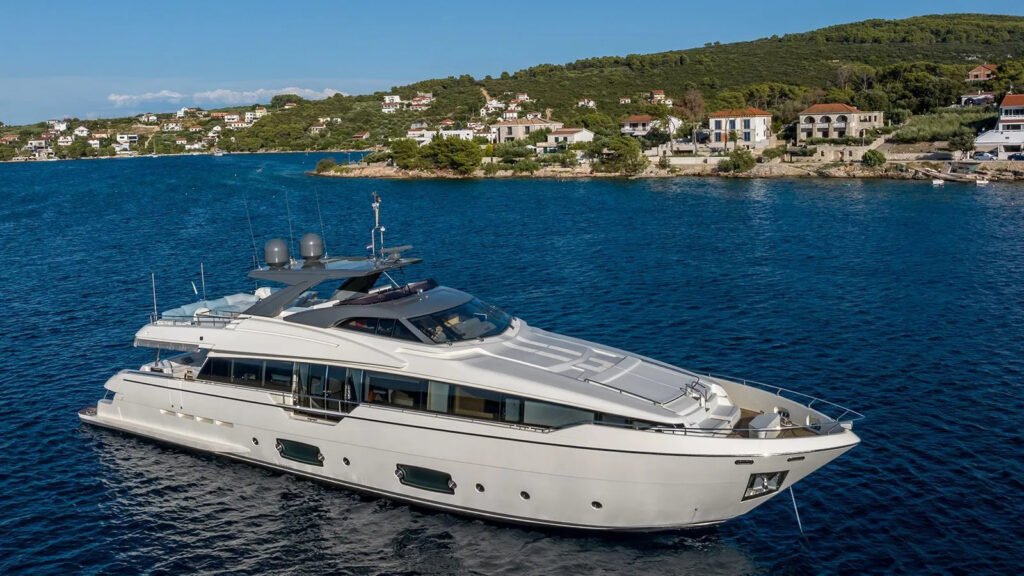 KATARIINA XO Ferretti profile at anchor