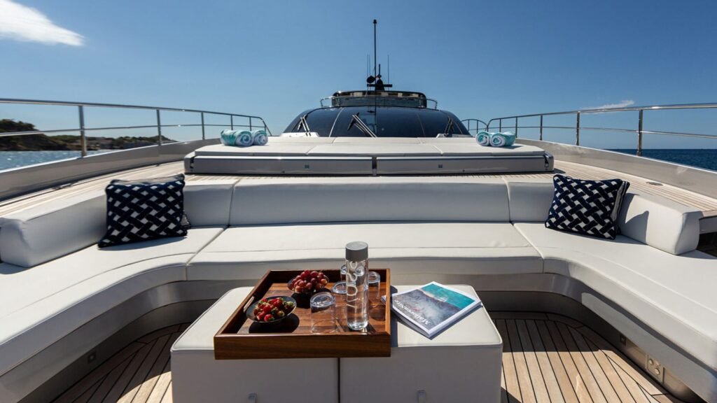 LEMON NOT LIME foredeck sunbathing