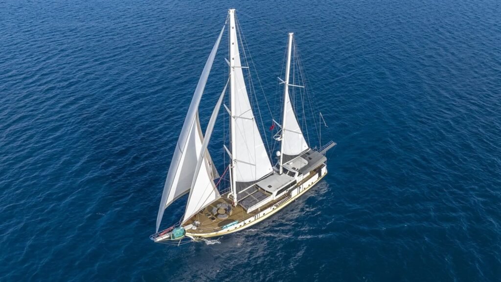 LUCKY YOU under sail aerial